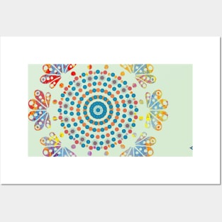 Spring Dots Mandala Pattern, Modern Mandala, Colourful Mandala, Fresh Mandala Design Posters and Art